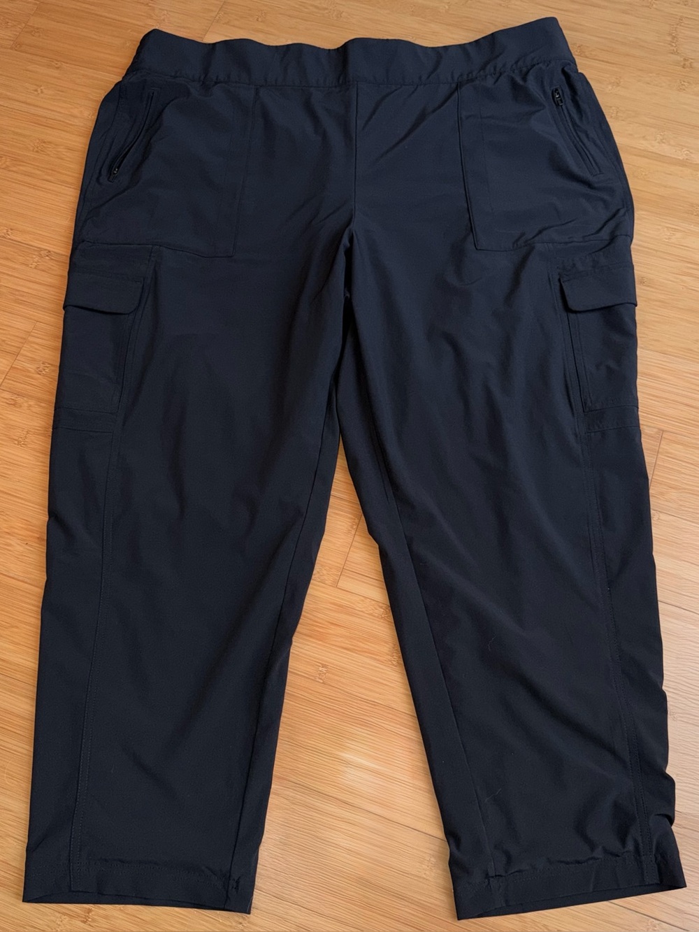Athleta Chelsea Cargo Lined Pants Womens 3X Black Pull On Straight Leg